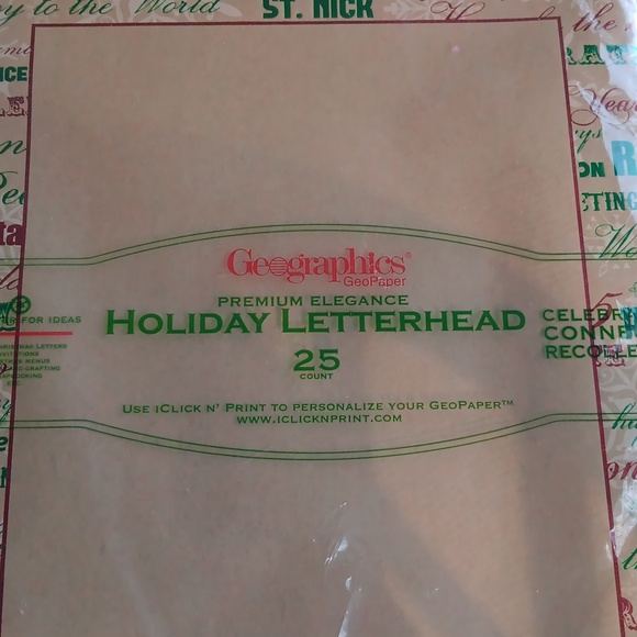 Geographics GeoPaper Holiday Letterhead 25 Coubt Paper Click N' Print - Picture 4 of 5